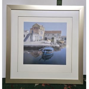 Original artwork framed with mat and non-reflection glass